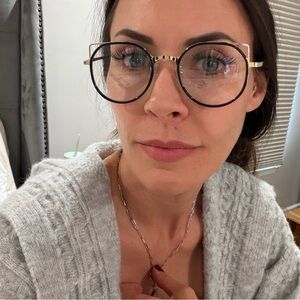 Blue light blocking Gold and Black Women's Glasses